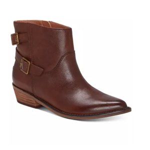 Lucky Brand "Caelyn" Leather Ankle Western Cowboy Brown Ankle Pointed Booties